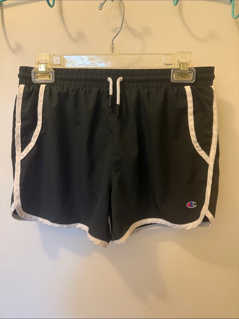 Champion Black Shorts with White Piping
